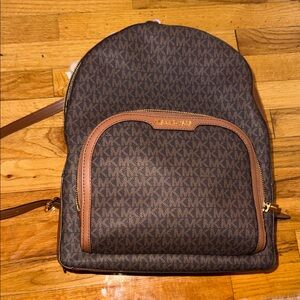 Michael Kors Signature Brown and Tan Backpack